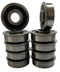 10 Pack Flanged Ball Bearings Half Inch Bore By One And Three Eighths Inch Outer Diameter for Lawn Mowers and Garden Gear