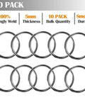 Heavy Duty 2 Inch Macrame Rings Set Built Tough With Welded O Rings 50mm Outer Diameter 5mm Wire Thick 10 Pack shown