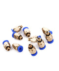 10 Pack PC4 M6 Pneumatic Straight Fittings For 4 Mm Nylon Tube M6 Thread Quick Connect Blue Copper Finish displayed on white background