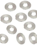 10-Pack SWAS-2-8-1-AW NBK Stainless Steel Adjust Metal Washer -Made in Japan- arranged together.