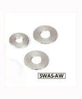 10-Pack SWAS-5-20-2-AW NBK Stainless Steel Adjust Metal Washer -Made in Japan- showing three washers in varying sizes.