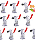 Beefed Up 10 Pack Hold Down Toggle Clamps For Woodworking And CNC Workholding, Quick Release Cam Clamp, Anti Slip Red Handle
