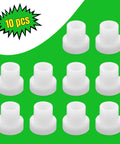 10 Pcs Flanged Sleeve Bearings M4 Bore 6mm OD 5mm Length POM Wrapped Oilless Bushings, white nylon bushings displayed