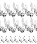 Keyed Alike Cam Lock Set One And One Eighth Inch Fits Cabinets File Drawers Mailboxes RV Storage Zinc Alloy Ten Piece