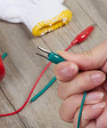10 Pieces and 5 Colors Test Lead Set & Alligator Clips, 20.5 inches / 22 AWG Copper Wire. Clips soldered and stamped to wires.
