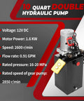 12V DC Hydraulic Dump Trailer Pump Workhorse With 15 Foot Remote 10 Quart Tank Double Acting Lift And Lower System