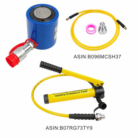 10 Ton Hydraulic Cylinder Ram Single Acting 2 Inch Stroke 10T Hydraulic Cylinder Jack Lifting Jack Ram Portable setup with pump and hose