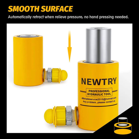 ✝️ 10 ton Hydraulic Ram Jack Cylinder Short Type 2” Stroke Porta Power Ram Industrial Lifting Jack Retract Automatically in yellow