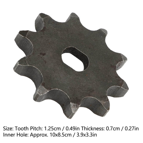10 Tooth Sprocket Lightweight Carbon Steel Gear For Ordinary Chains 12.5mm Pitch 7mm Thick Easy To Install Motor Pinion Gear