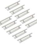 10 Pack White Self Adhesive Cabinet Handles 135mm 5.3 Inch Sturdy ABS Plastic Stick On Door Pulls For Kitchen Cabinets And Drawers Easy No Drill Installation Ideal For RTA Furniture And Flat Panel Cabinets