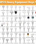 100 NonRepeating Full Range Master Equipment Key Set With 5 Keyrings For Heavy Construction Machinery Including Excavators