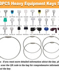 100 NonRepeating Full Range Master Equipment Key Set With 5 Keyrings For Heavy Construction Machinery