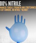 Inflated 5 Mil Nitrile Gloves XL Box of 100 Latex Free Mechanic Cleaning Gloves showing tensile strength