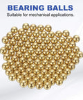 100-Pac Bearing Balls, 6mm Precision H65 Brass Bearing Balls for machinery and automotive use, top view.