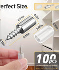 100-Pack Self Tapping Screws Cabinet Laminate Shelf Pegs Non-Slip Pins for Bookcases, Wardrobes, Kitchen Cabinets Cross Screw Fixed Design with Perfect Size