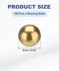 6mm Precision H65 Brass Bearing Sphere, 100-Pac Bearing Balls for Machinery and DIY