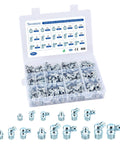 All In One 100 Piece SAE And Metric Grease Fittings Kit With 1 Quarter Inch And 1 Eighth Inch Sizes And M6 M8 M10 in case display