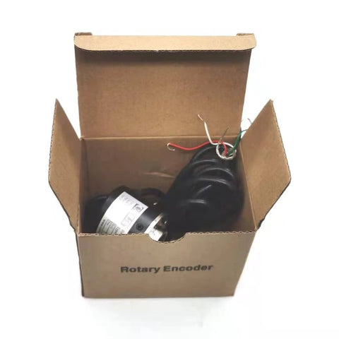 Boxed Incremental Rotary Encoder 1000 PPR A B 90 Degree Phase 8 to 24V NPN Output 6mm Solid Shaft With 2m Cable