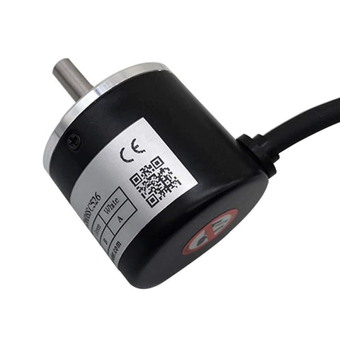 Incremental Rotary Encoder 1000 PPR A B 90 Degree Phase 8 to 24V NPN Output 6mm Solid Shaft With 2m Cable No Index Z Out