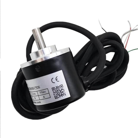 Incremental Rotary Encoder 1000 PPR A B 90 Degree Phase 8 to 24V NPN Output 6mm Solid Shaft With 2m Cable No Index Z Out Square Wave Only A B Signals