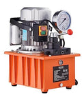10000 PSI 750W 110V 488 in³/8L Capacity, Double Acting Manual Valve, Electric Driven Hydraulic Pump Power Pack Unit, Orange