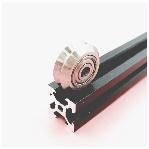 1000mm Black V-Slot Aluminum Extrusion Profile Linear Motion Guideway with 5x24x10mm Track V-Slot Profile Bearing - VXB Ball Bearings