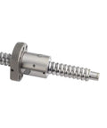 Close-up of a 1000mm rolled ballscrew with 1605 nut for CNC machines and automation, showing high efficiency and low friction design.
