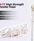 100 ft high-strength polyester rope for Three Quarter Ton Rope Puller Come Along Winch With 100 Ft Rope For Tree Felling Hauling
