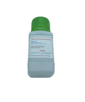Bottle of High Concentration 24K Gold Plating Bath Solution 100ml for jewelry electroplating, featuring green cap, for restorers and DIYers.