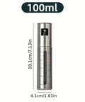 100ml Stainless Steel Olive Oil Spray Bottle Pro Grade Refillable Mister With Graduated Metal And Glass Design