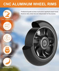 CNC-machined aluminum wheel rim for pro scooters, showcasing 100mm pro scooter replacement wheels with aluminum alloy rim.
