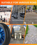 100mm Pro Scooter Replacement Wheels Pair with Aluminum Alloy Rim Anti Lock Bearings and 88A PU Tires Blue for various terrains
