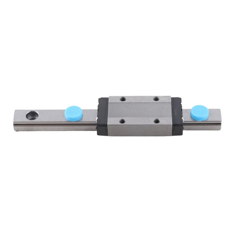 Miniature Linear Rail Guide 100mm Long, 9mm Wide with Ball Retainer and Built-In Lubrication System, top view