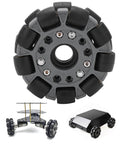 Omni Wheel for Robot 100mm 360 Degree Omnidirectional Plastic Wheel, 20KG Load Capacity Double Omni Wheel with Rubber Rollers