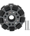 Omni Wheel for Robot 100mm 360 Degree Omnidirectional Plastic Wheel, 20KG Load Capacity Double Omni Wheel with Rubber Rollers and Brass Bearings