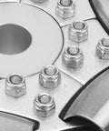 Close-up of VGEBY RC omnidirectional Wheels, 100mm Stainless Steel Rollers Omni Wheels Chassis Wheel Compatible for Ball Balance Ballbot 14183