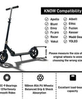 Pro Kick Scooter Replacement Wheels 100mm Pair - High-Speed Smooth Bearings Installed, Heavy Duty PU Wheels with compatibility chart