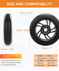 Size and compatibility guide for 100mm Pro Scooter Replacement Wheels with Aluminum Alloy Rim Anti Lock Bearings and 88A PU Tires Black