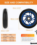 100mm Pro Scooter Replacement Wheels Pair with Aluminum Alloy Rim Anti Lock Bearings and 88A PU Tires Blue, size chart and compatibility details