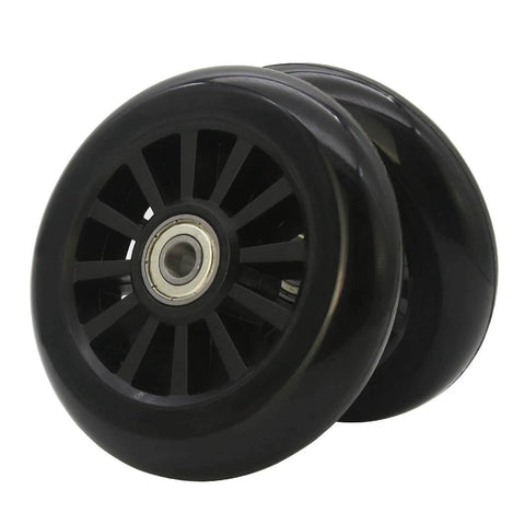 100mm Scooter Replacement Wheels Pair with Plastic Core and Ball Bearings, black wheels suitable for Razor Lucky Envy Vokul scooters