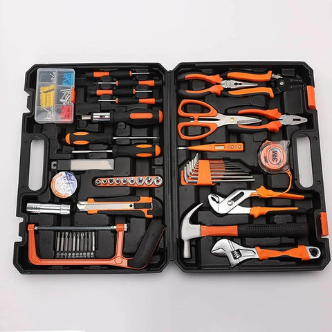 Open 102 Piece Home Repair Tool Kit With Case For DIYers And Homeowners Essential Basic Hand Tools Set For Men And Women Durable Soft Grip Handles