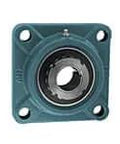 Front view of heavy-wide 4-bolt flanged ball bearing single unit no adapter sleeve robust sealed design for industrial use