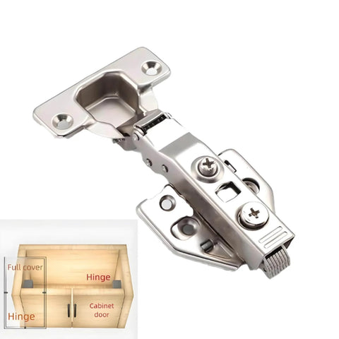2pack Fully Covered American Style 105 Degree Frameless Cabinet Hinges, silver soft-close with 3D 6-Way Offset Adjustment, clip-on design