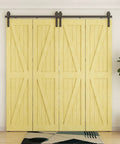 108 Inch Bi Folding Sliding Barn Door Hardware Kit With 9 Foot Heavy Duty Track And Nylon Roller Bearings For Max 26 Inch By 4 Doors