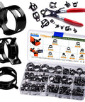 108 Piece Spring Pipe Clamp Set With Tools 9 Sizes From 6 To 18mm For Automotive Marine Gardening And Industrial Hose Interfaces