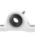 Front view of 1-7/16 in (36.51 mm) eccentric collar pillow block, single unit, low-profile sealed ball bearing with cast iron housing.