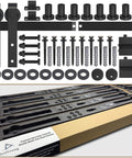 10FT Sliding Barn Door Hardware Kit for Single Doors up to 60 Inch, including carbon steel track and nylon rollers, package view