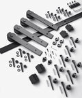 10FT Double Barn Door Hardware Kit with Heavy Duty Sliding Track for Two 30 Inch Door Panels, Carbon Steel Rails