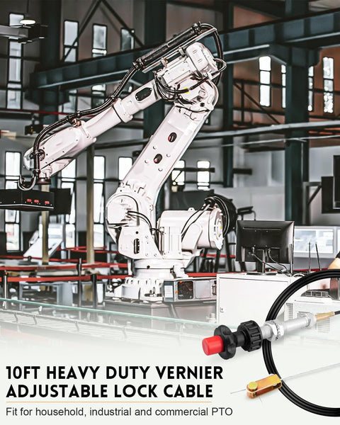 Heavy Duty Vernier Locking Throttle Cable Delivers Precise Throttle Control And Secure Locking For PTO And Dump Systems in an industrial setting