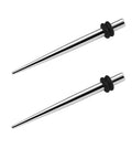 Vsnnsns 10G ear gauge taper set, stainless steel with black rings, 2 pieces